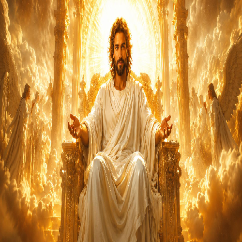 The Lord sitting on a throne